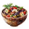 Salade, Orge perlée, Artichaut, Tomates, Aubergines, Olives, Mozzarella, Pistou